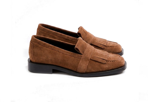 Mocasín Fleco Gamuza Coco