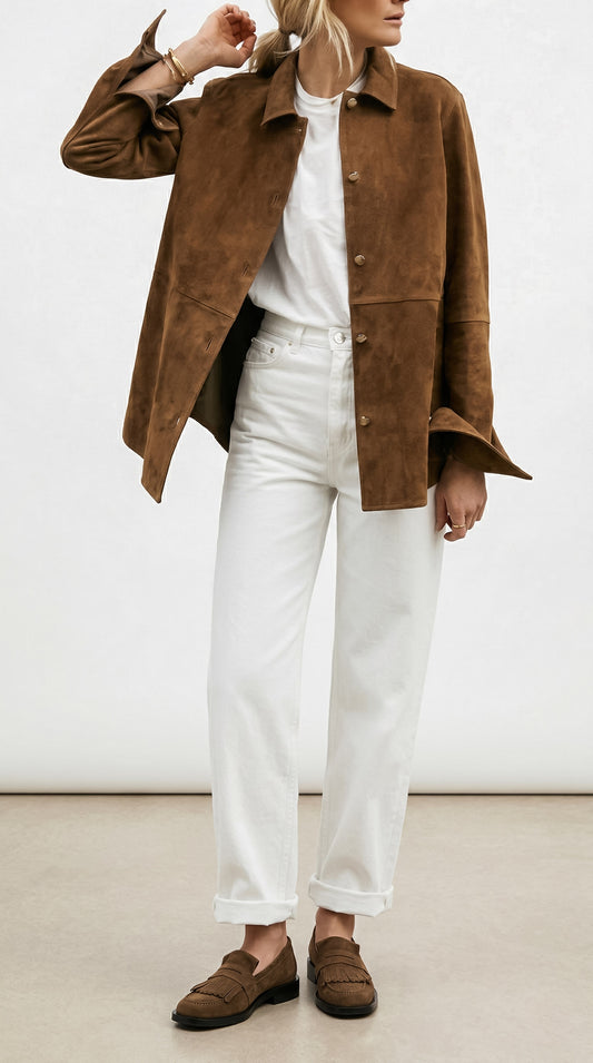 Mocasín Fleco Gamuza Coco