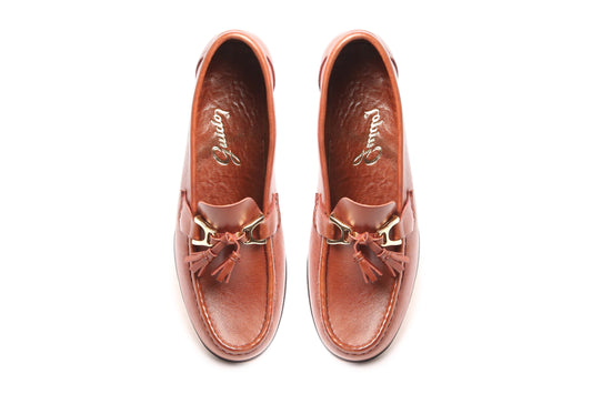 Mocasín 2819 con Taco con Estribo y Pompones Chocolate