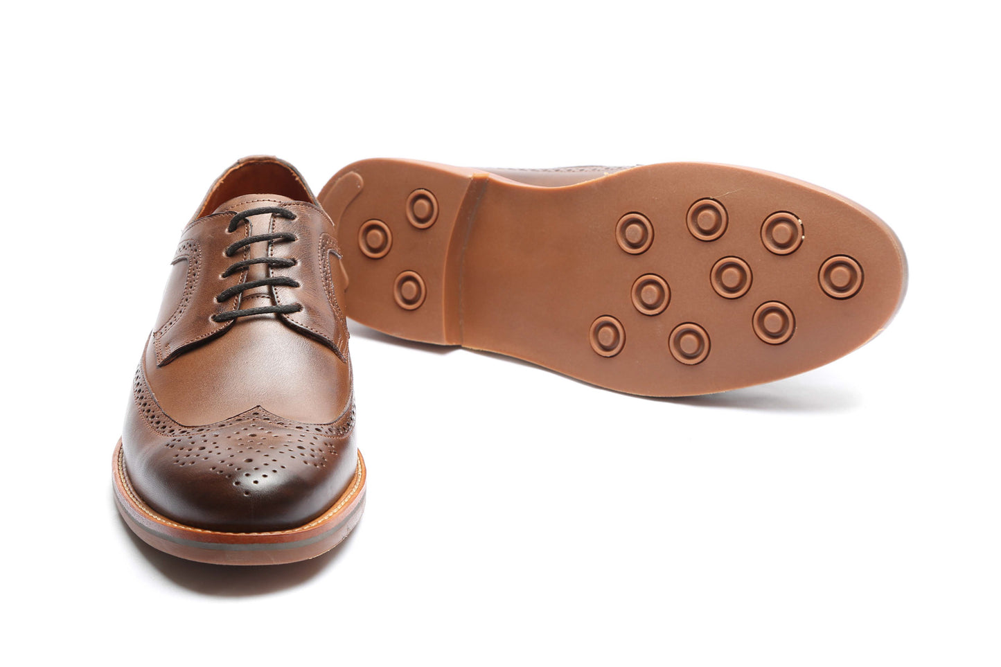 Zapato Picado con Goma Marrón