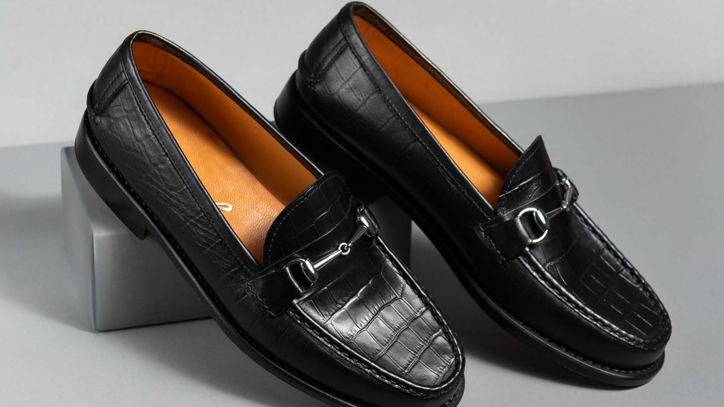 Mocasín Doble Suela 4224 con Herraje CR Negro