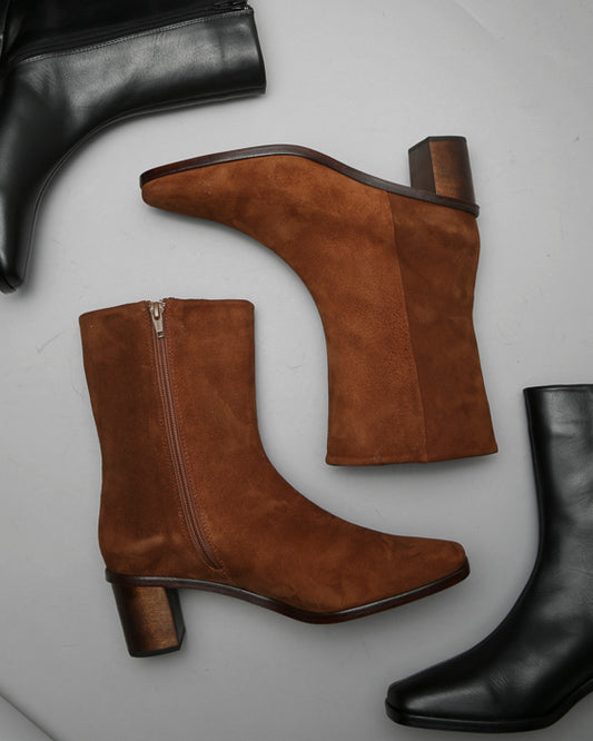 Bota Giulia Gamuza Marrón