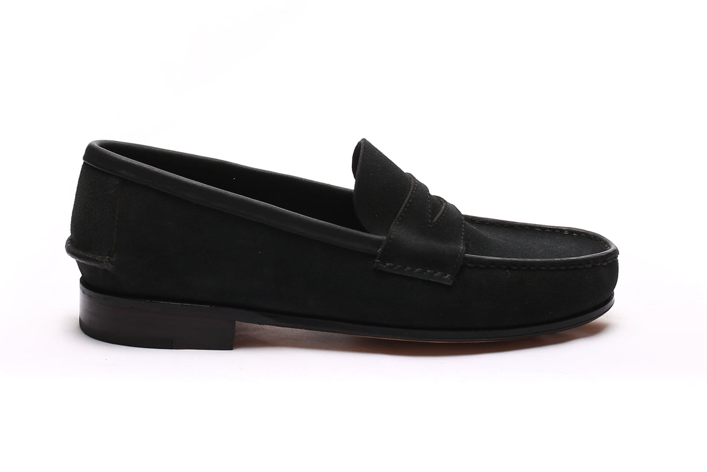 Mocasín Simple Suela 4218 Gamuza Negro