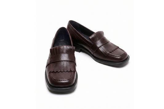 Mocasín Fleco Bruma Marrón