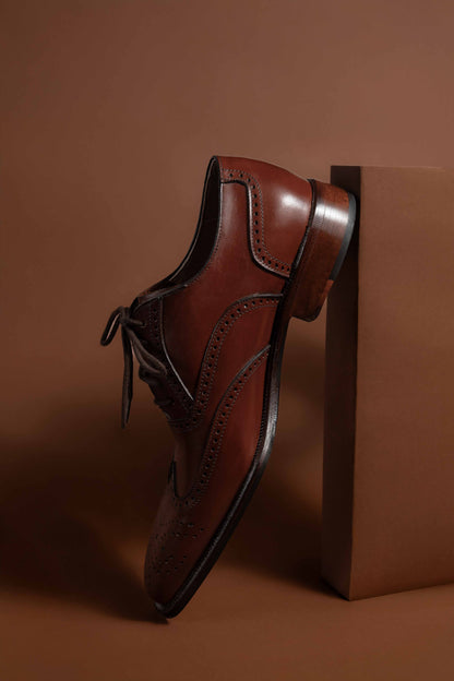 Zapato 1808 Picado Bigotera Marrón