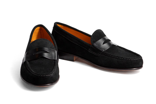 Mocasín Simple Suela 4218 Gamuza Negro