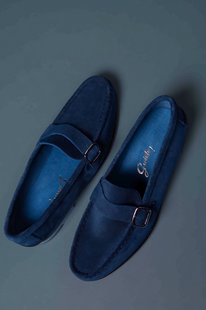 Mocasín Simple Suela 4220 Gamuza Azul