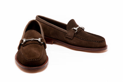 Mocasín Doble Suela 4224 con Herraje Gamuza Choco