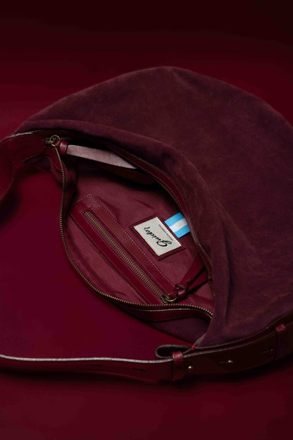 Cartera Ceibo Gamuza Bordo