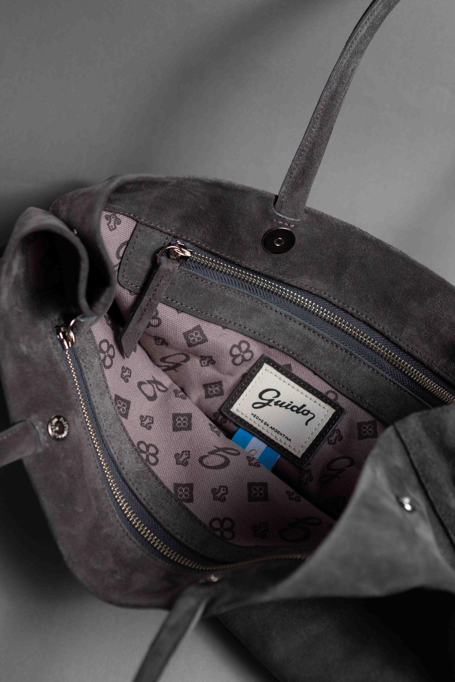 Cartera Matilde Gamuza Gris