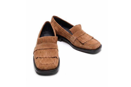 Mocasín Fleco Gamuza Coco